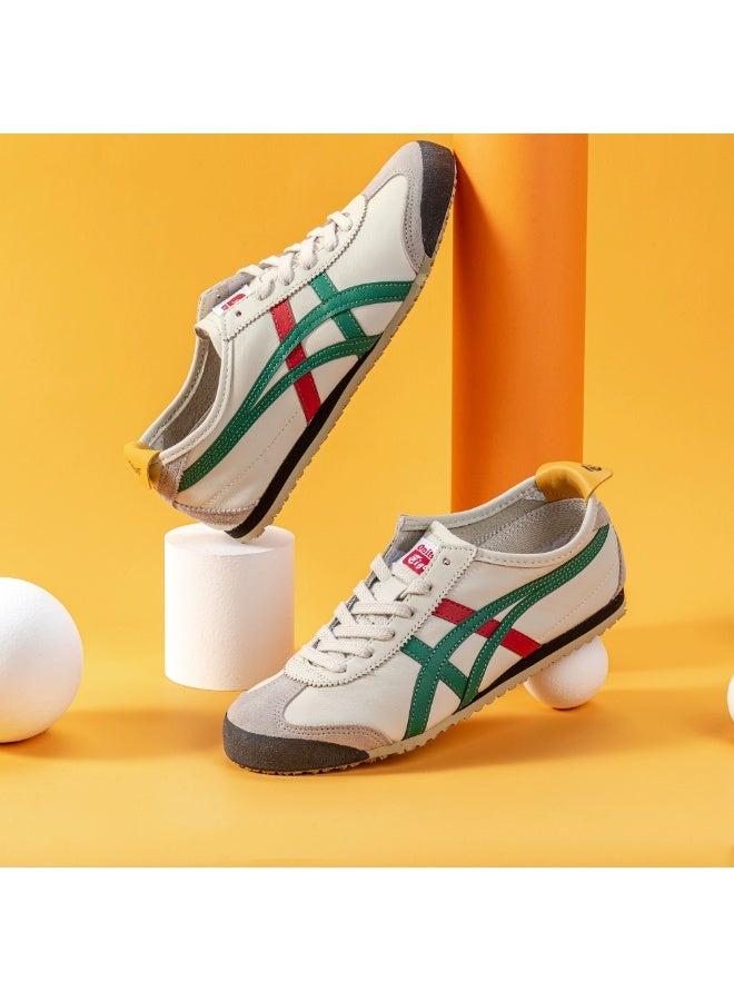 Onitsuka Tiger Mexico 66 Classic Sneakers , Cream with Green and Red Stripes - Image 3