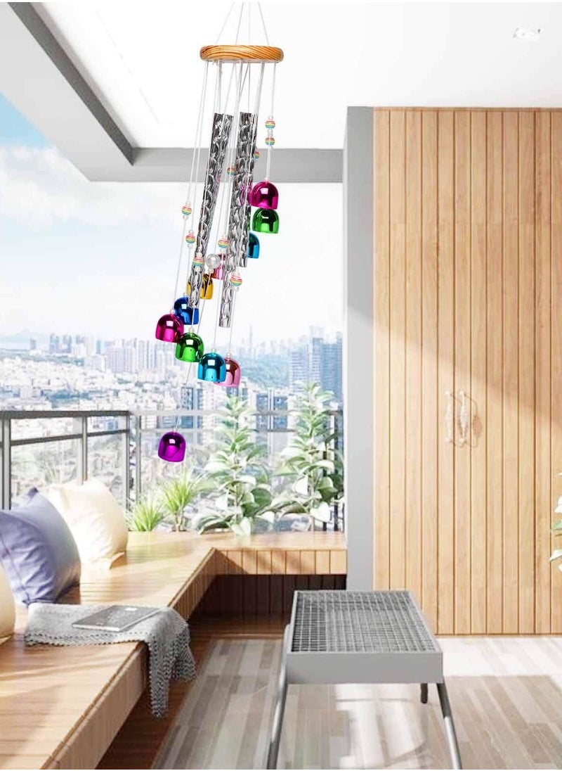 Y&D Colorful Wind Chimes, Memorial Chimes for Outside with 4 Aluminum Tubes Comes 11 Bells Home Garden Yard Patio Decor, Birthday Gifts Mom  - Image 1