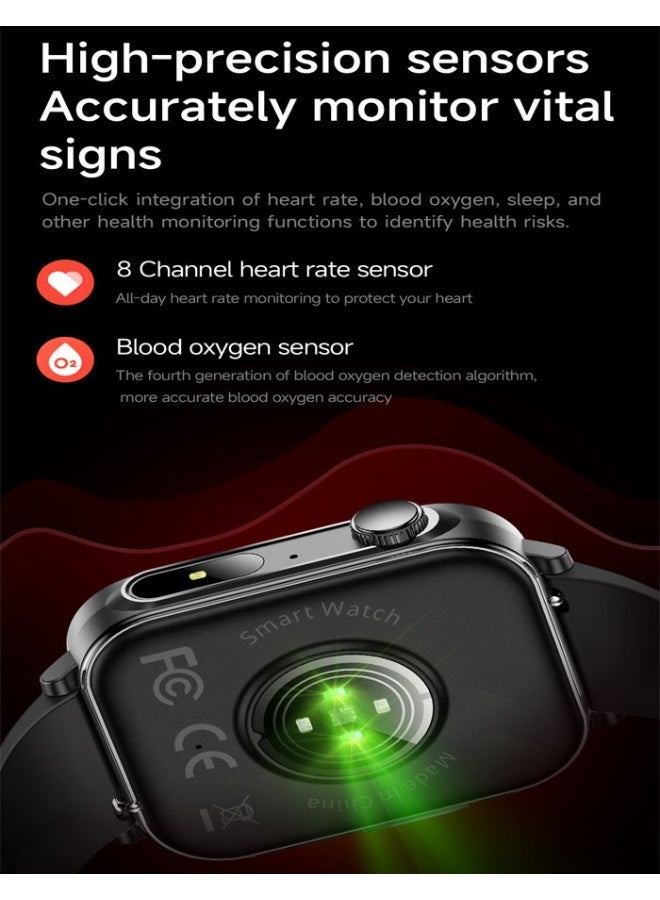 Men's 1.83"HD large screen multiple sports modes Type-C rechargeable Bluetooth phone large capacity battery smart watch - Image 5