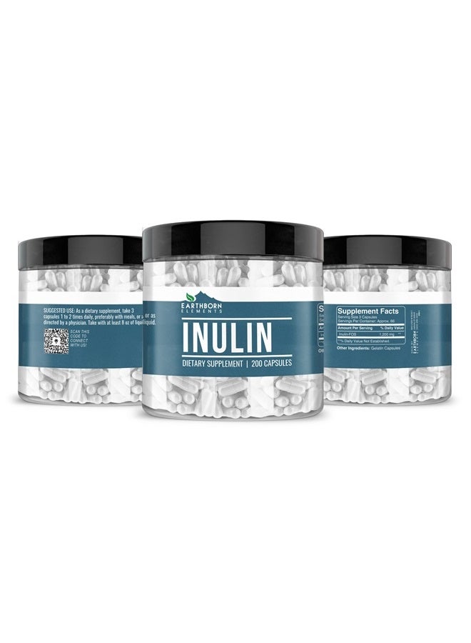 earthborn elements إنولين FOS 200 كبسولة، نقية وغير مخففة، بدون إضافات - Image 2