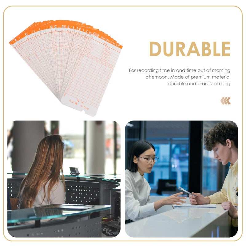 Monthly Clocking Card 50 Sheets Pack Universal Office Time Card for Employee Attendance Recording - Image 4
