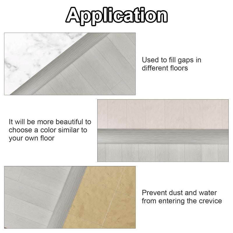 Greymond Floor Transition Strip - Self-Adhesive PVC Trim for Carpet to Flooring, Threshold Gap Cover (10ft x 1.97in, Beige Grey) - Image 4