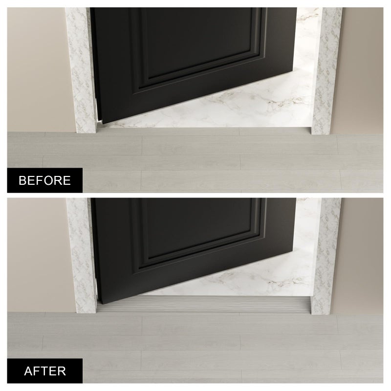 Greymond Floor Transition Strip - Self-Adhesive PVC Trim for Carpet to Flooring, Threshold Gap Cover (10ft x 1.97in, Beige Grey) - Image 3