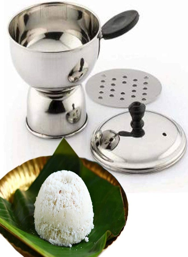 Divviks Steel Chiratta Puttu Maker Stainless Steel, Use with Pressure Cooker, Silver color 300 ML - Image 1