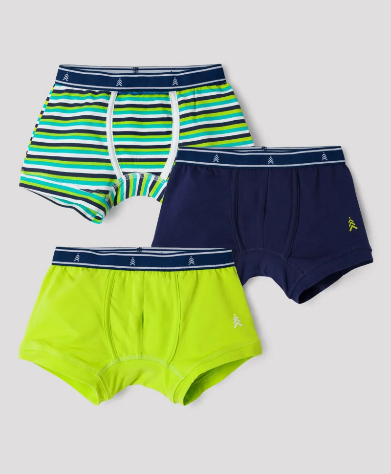 Pine Kids Pine Kids Cotton Elastane Trunks With Stripes Pack Of 3 (Colour May Vary)