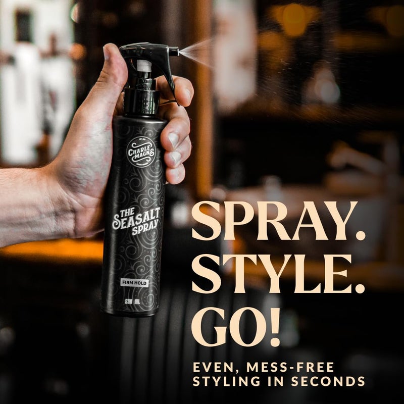 Charlemagne Sea Salt Hair Spray - 6.76 Fl Oz, Pack of 3 - Firm Hold, Pre-Style Volume & Heat Protection - Texture & Texturizing Curl Spray - Beach Wave Curls & Hair Volume - Image 5