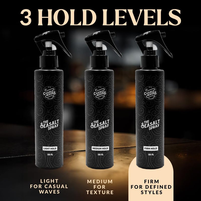 Charlemagne Sea Salt Hair Spray - 6.76 Fl Oz, Pack of 3 - Firm Hold, Pre-Style Volume & Heat Protection - Texture & Texturizing Curl Spray - Beach Wave Curls & Hair Volume - Image 2