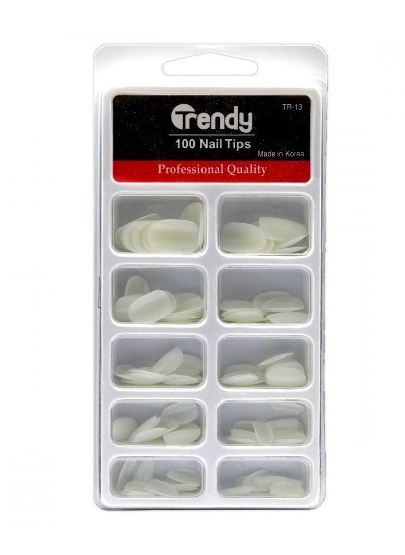 Trendy Artificial nails set 100 white paintable tablets TR-13 nail kit 
