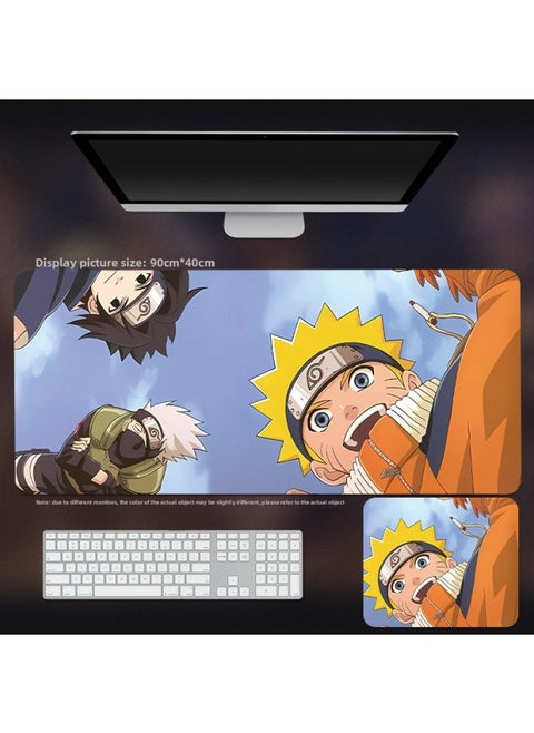 Anime Naruto Mouse Pad Naruto Sasuke Kakashi Super Large Thickened Muye Village Boys Computer Table Pad-color:900*400*4mm-pattern:Naruto 37