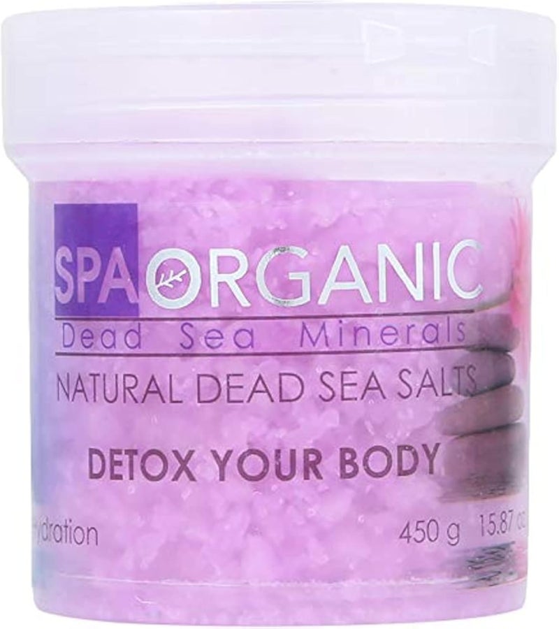 Detox Your Body Natural Dead Sea Salts for Refreshing, Purple - 450 gm