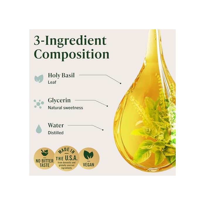 HERBAMAMA Tulsi Holy Basil Tincture - Vegan Mood & Relaxation Support with Holy Basil Leaf Extract Drops - Non-GMO, Alcohol & Sugar-Free Liquid Supplement, 84-Day Supply - Image 4