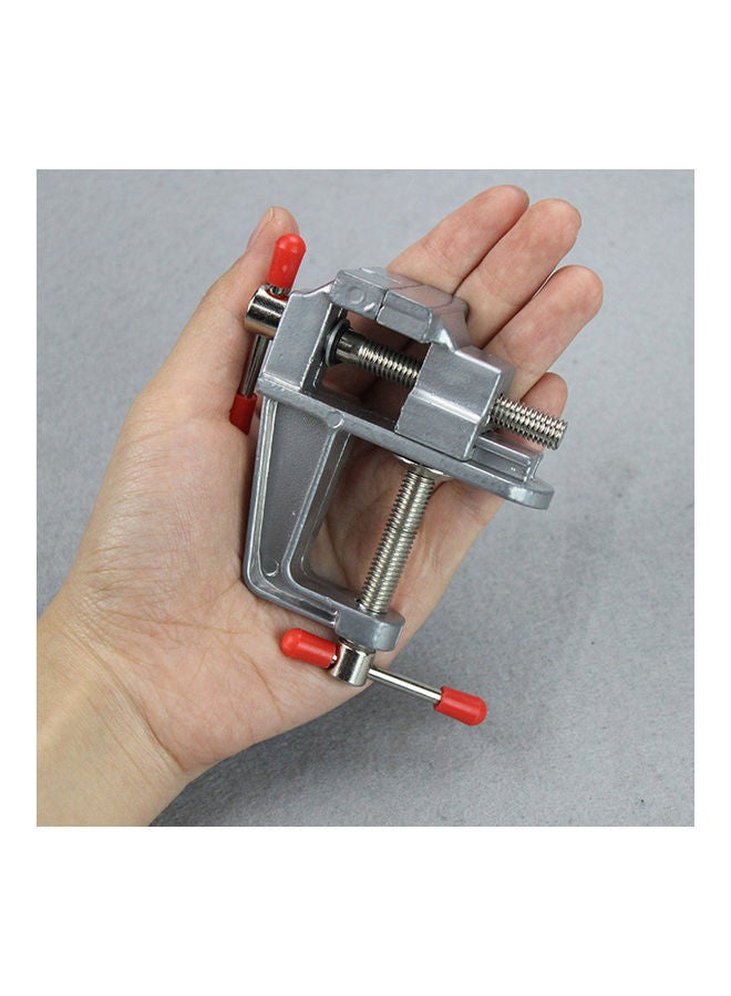 NIBEMINENT Aluminum Miniature Multi-functional Vise Clamp Silver 9 x 4 9cm - Image 2