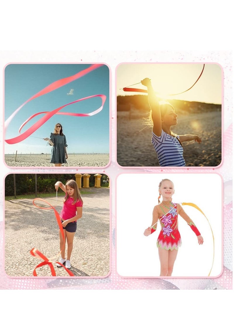 Generic - Dance Ribbons Gymnastic Ribbon for Kids Dancing Streamers Rhythmic with a Twirling Rod Streamer Baton Art Dance Ribbons Rhythmic Baton Twirling Dancing Streamers 8PCS - Image 1