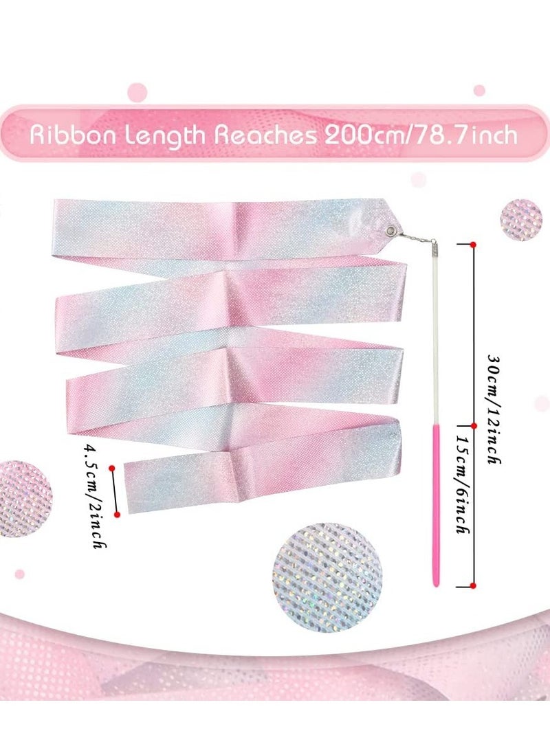 Generic - Dance Ribbons Gymnastic Ribbon for Kids Dancing Streamers Rhythmic with a Twirling Rod Streamer Baton Art Dance Ribbons Rhythmic Baton Twirling Dancing Streamers 8PCS - Image 1