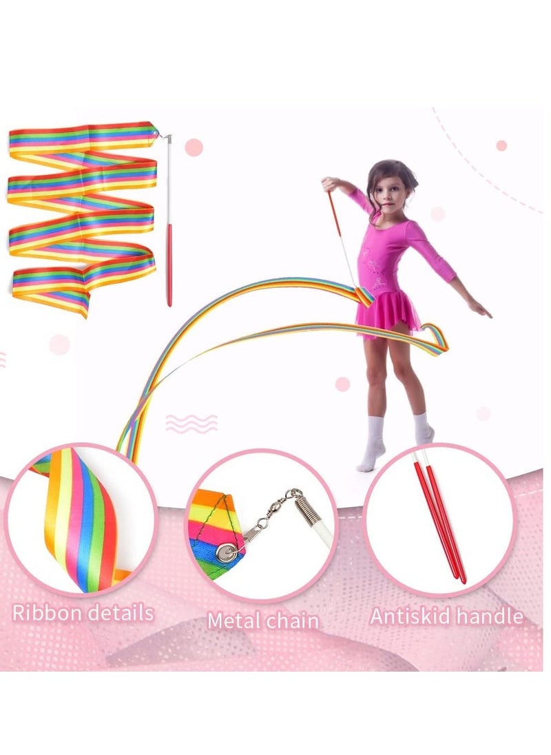 Generic - Dance Ribbons Gymnastic Ribbon for Kids Dancing Streamers Rhythmic with a Twirling Rod Streamer Baton Art Dance Ribbons Rhythmic Baton Twirling Dancing Streamers 8PCS - Image 1