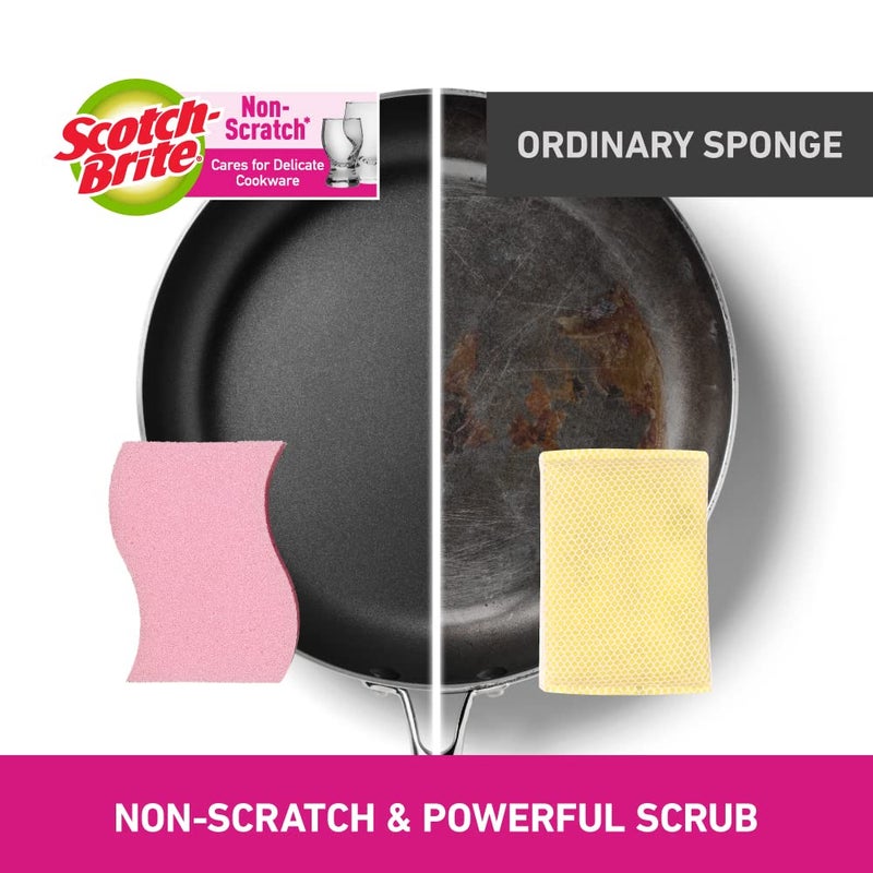 3M Scotch-Brite Plastic Utensil Non Scratch Scrub Sponge-Pack of 6 - Image 3