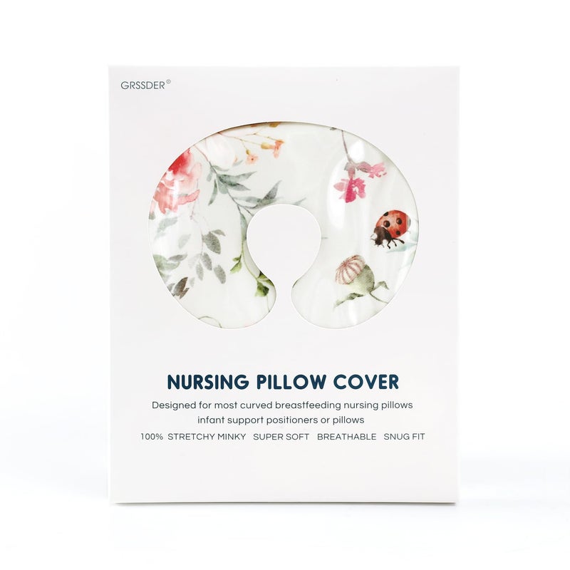 GRSSDER Nursing Pillow Cover, Stretchy Soft Minky Fabric Covers, Fit Most Nursing Support Pillows for Breastfeeding, Comfortable Safe Pillow Cover, Pretty Stylish Pattern - Image 5
