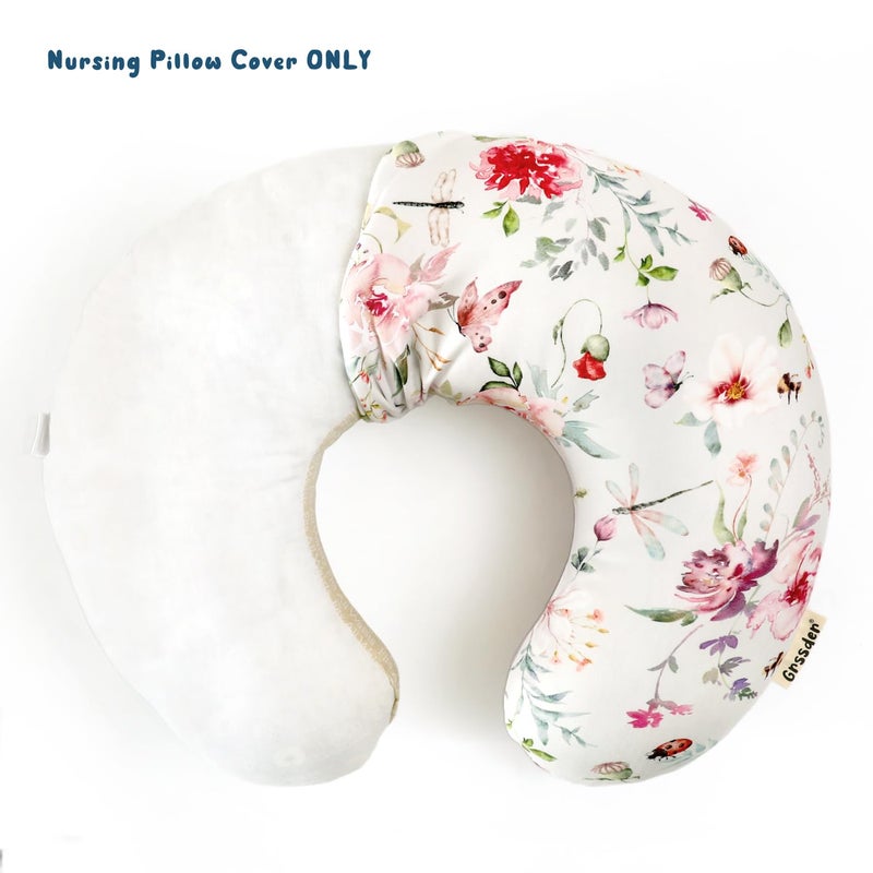 GRSSDER Nursing Pillow Cover, Stretchy Soft Minky Fabric Covers, Fit Most Nursing Support Pillows for Breastfeeding, Comfortable Safe Pillow Cover, Pretty Stylish Pattern - Image 3