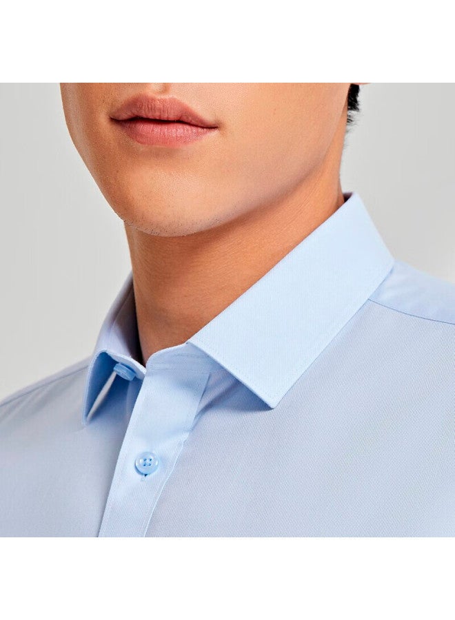 Youngor Men's Shirt, Spring And Summer, Young Men's Business Casual Long-sleeve Shirt, Vldp170011ifa, Light Blue, Size 42 - Image 2