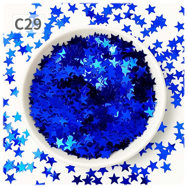 Generic YALEDUO 7MM Star Oil Paint Glitter, DIY No-Hole Flat Sequins C29 sapphire blue D-5
