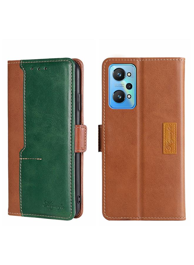 اس-توب جراب لهاتف OPPO Realme GT Neo2 5G جراب هاتف جلدي بلون متباين مع مشبك جانبي - Image 1