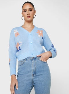 Floral Intarsia Cardigan
