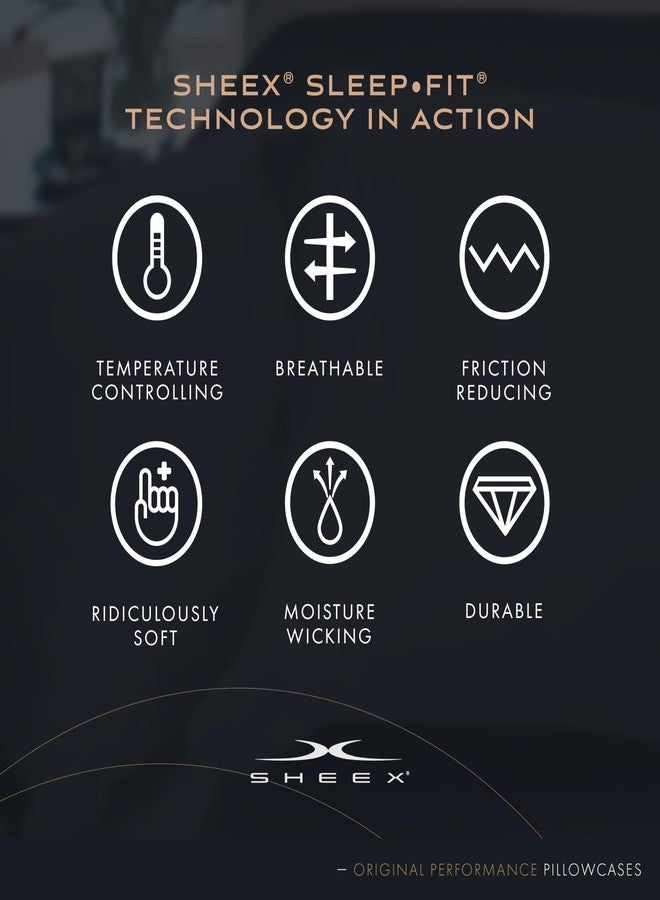 SHEEX أغطية وسائد SHEEX الأصلية عالية الأداء للتبريد، طقم أغطية وسائد فائقة النعومة، غطاءان للتبريد، مقاس كينج، لون جرافيت - Image 2