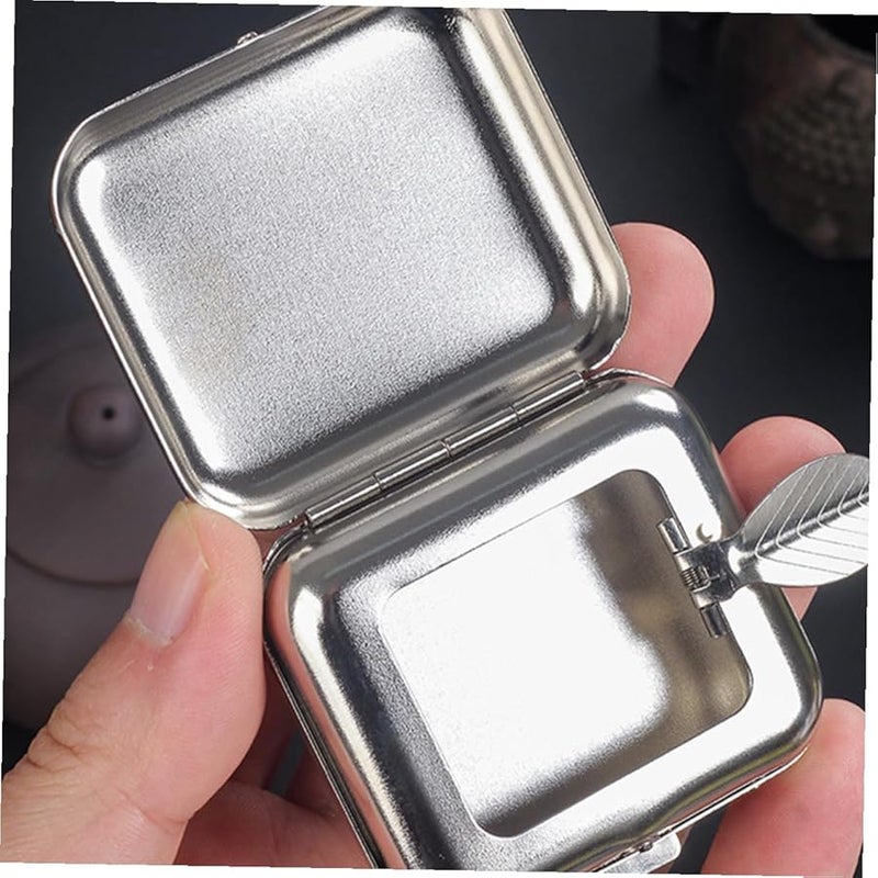 Portable Metal Ashtray with Lid Windproof Travel Car Outdoor Pocket Size Easy Clean - Image 5