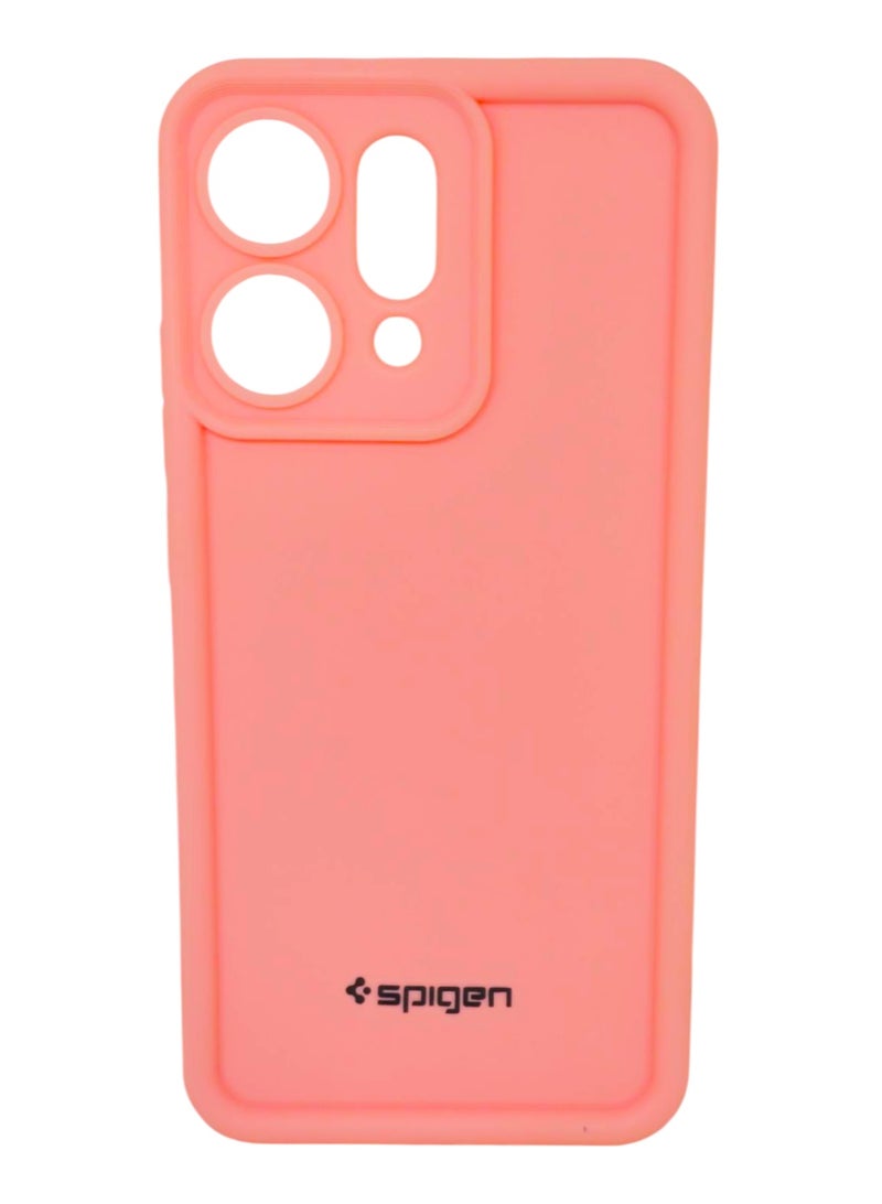 سبايجن جراب سيليكون و حامي للكاميرا لهاتف اوبو رينو 14 - وردى