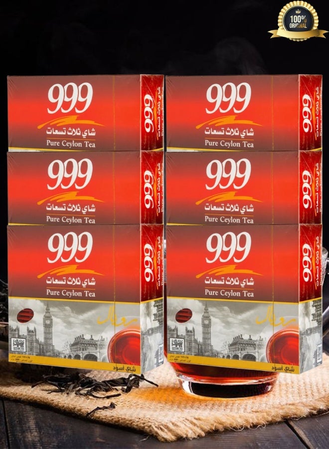 999 6 Pieces 999 Pure Ceylon Tea 100 x 2g - Image 2