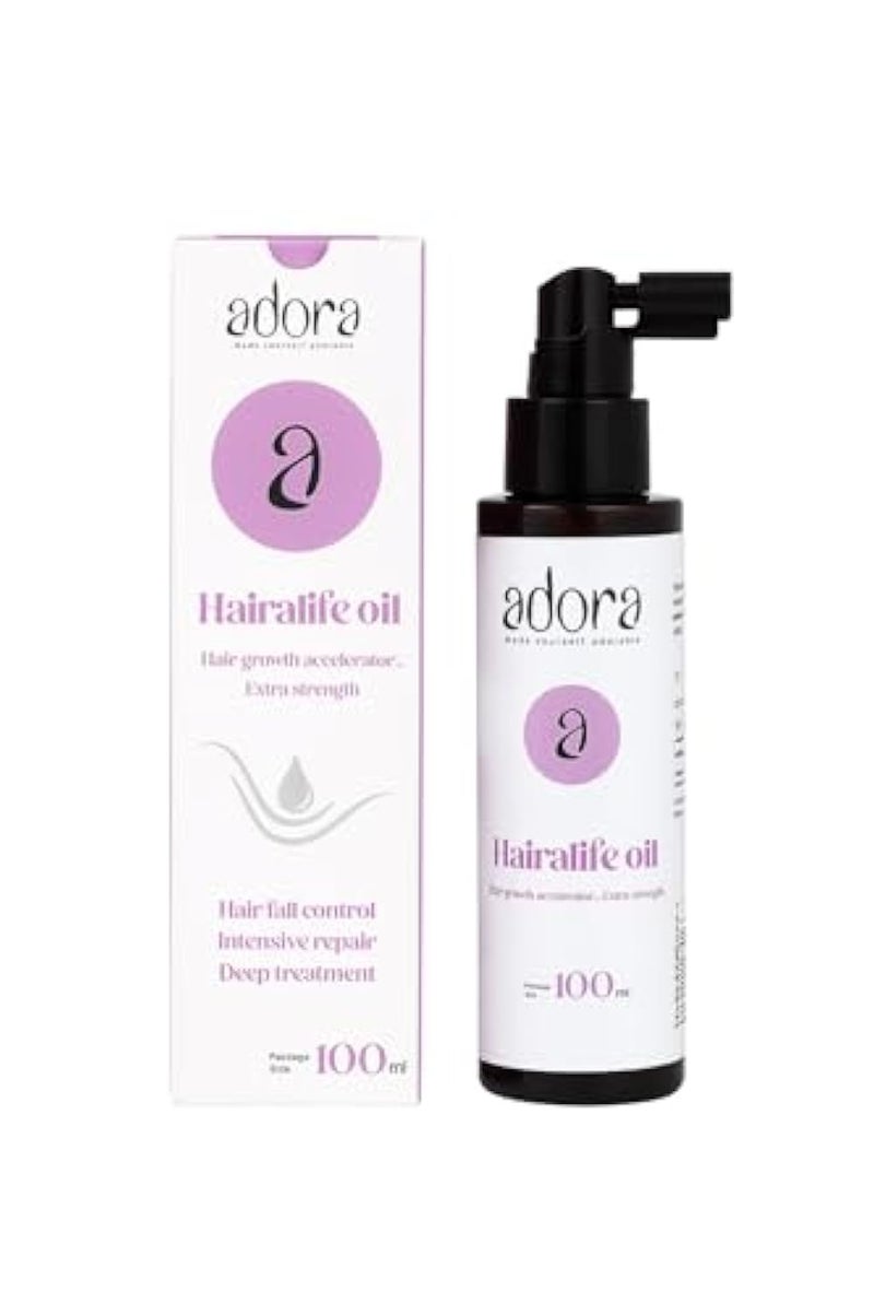 Adora Hairalife Hair Growth Oil 100ml – Natural Herbal Blend for Hair Fall Control, Scalp Nourishment & Intensive Repair – Strengthens Roots, Reduces Dandruff & Boosts Natural Shine - Image 1