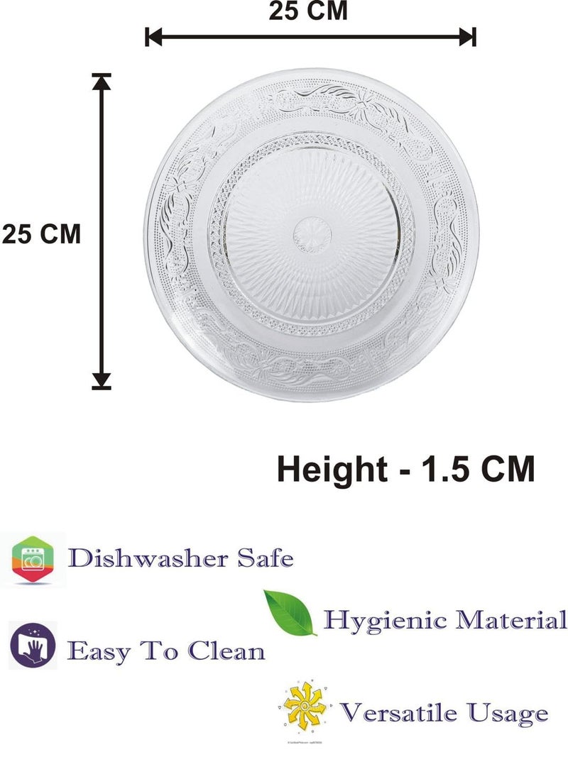Somil Transparent Beer Somil Combo Set of 2 Transparent Beer Glass 1 Snack Plate Transparent Glass Round Multipurpose Snack Plate Set - Image 3