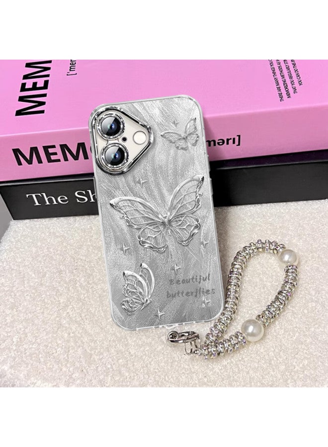Jiang Ming Jiangming Iphone 17 Case, Iphone 17 Protective Cover, Premium Feel, Full Protection, Shockproof, Trendy, Luxurious, Creative, Butterfly Design With Bracelet For Men And Women, Feather Shell - Image 3