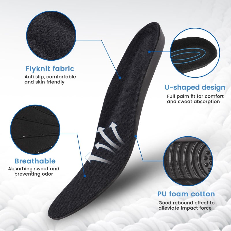 Amitataha Shoe Insoles,Memory Foam Insoles Plantar Fasciitis Orthotics Shoe Inserts, Providing Excellent Shock Absorption for Feet Relief, Comfortable Insoles for Women Men Everyday Use, (S [US M: 4-6/W: 5-7]) - Image 3