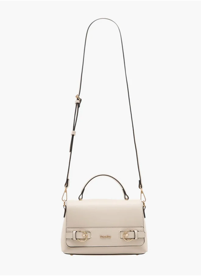 بابريكا Women's Solid Crossbody Bag with Detachable Strap and Flap Closure