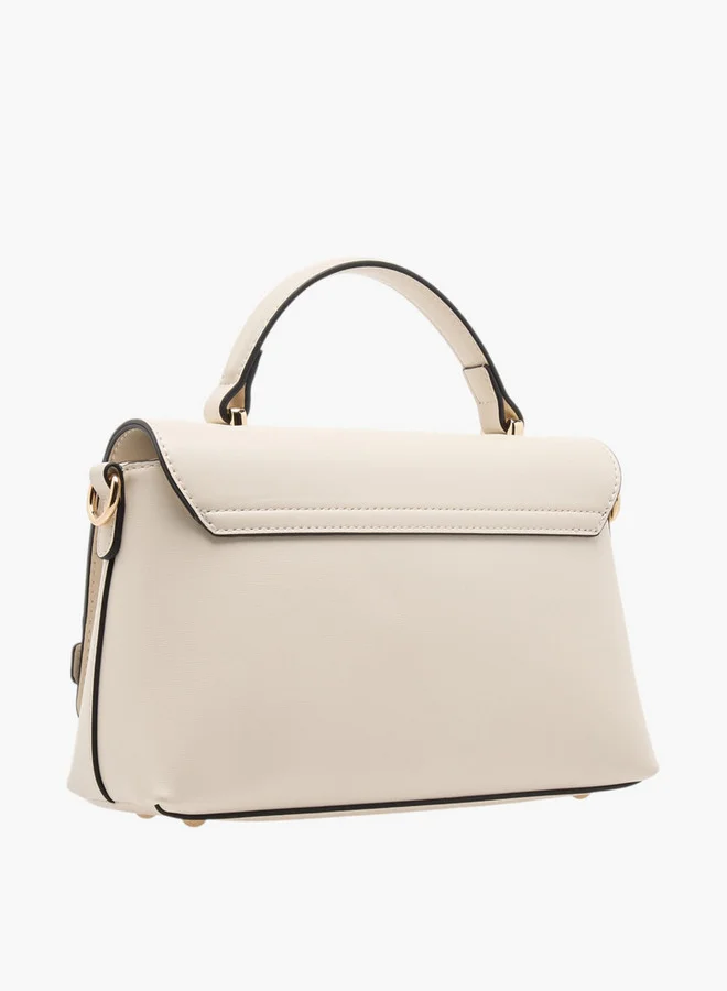 Paprika Women's Solid Crossbody Bag with Detachable Strap and Flap Closure