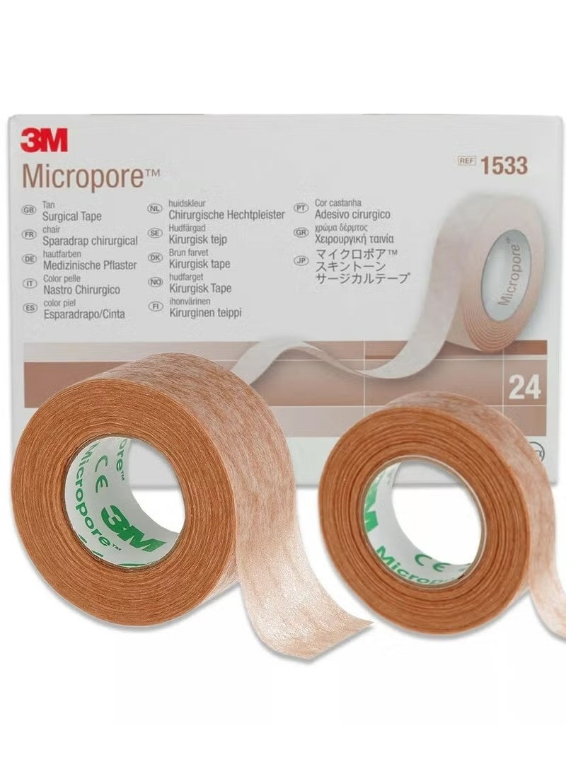 3M Micropore Original Nasal Tape Rolls - 2 Pack | High Breathable Comfort & Skin-Safe Hold - Image 2