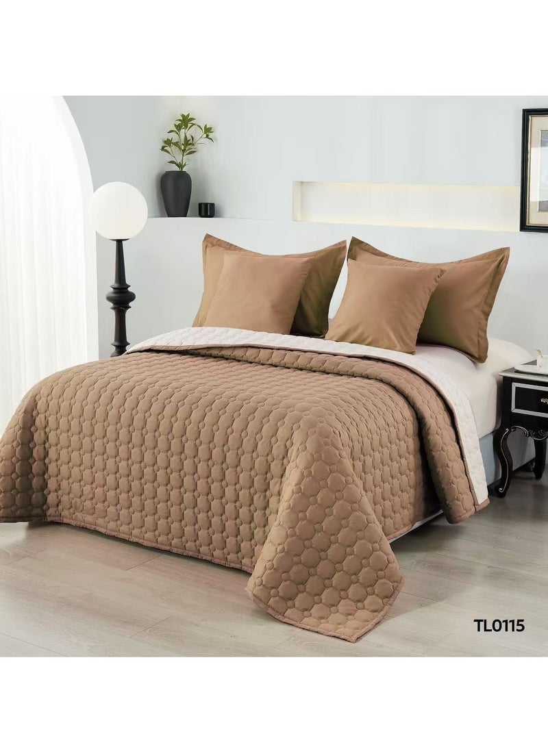 Cotton Comforter Set for Double Bed 6-Piece Compressed Quilt Soft Microfiber Fabric 240 x 220 cm