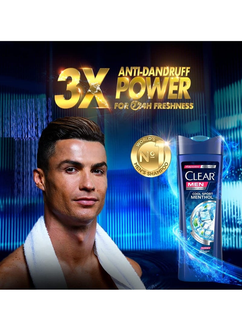 كلير شامبو مضاد للقشرة بفيتامين B3 وتوراين للرجال شامبو كول سبورت منثول مضاد للقشرة مع فيتامين B3 وتوراين لفروة الرأس الدهنية، يزيل الجراثيم والأوساخ والرقائق، تقنية ثلاثية لمكافحة القشرة، عطر منعش (310 مل) - Image 3