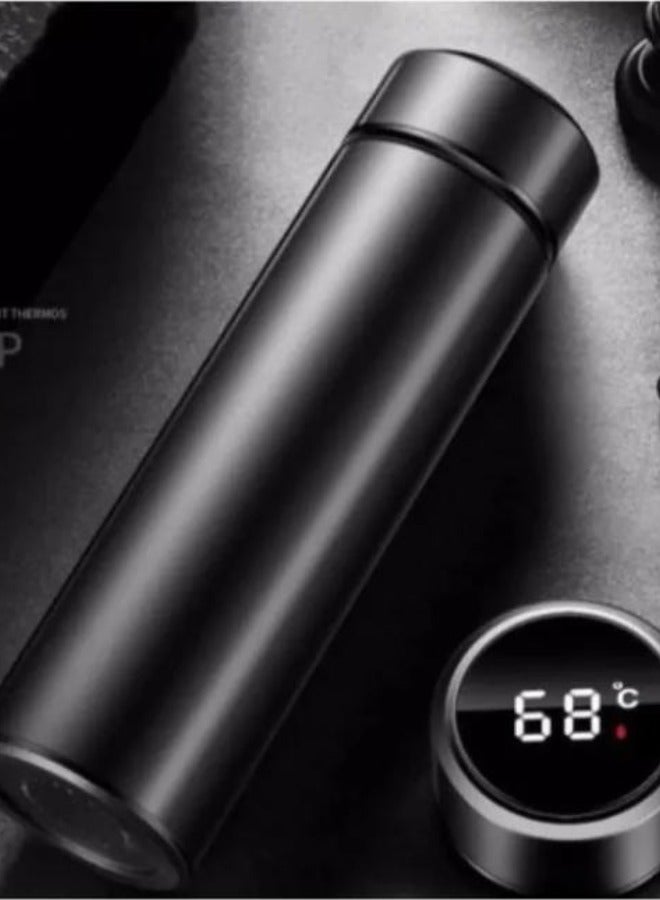 RMZ Digital Water Bottle Stainless Steel Thermos Sports Water Bottle With LED Display Temperature Sweatproof Double Wall Tharmos Bottle(Black)  - Image 1
