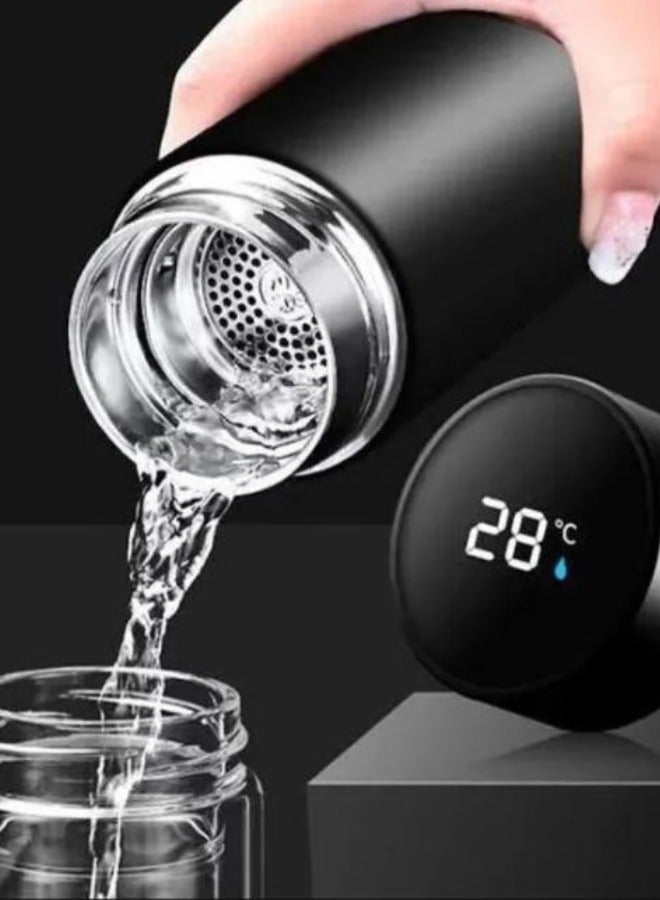 RMZ Digital Water Bottle Stainless Steel Thermos Sports Water Bottle With LED Display Temperature Sweatproof Double Wall Tharmos Bottle(Black)  - Image 4