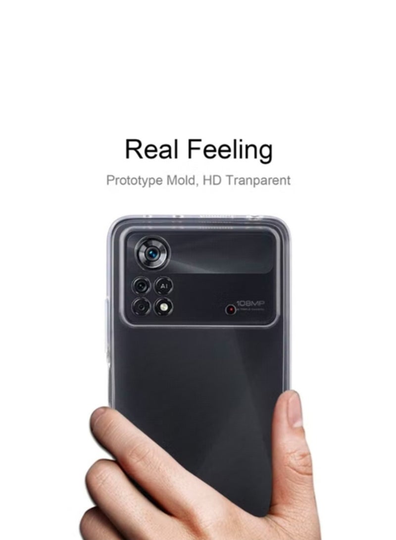 Techie Xiaomi Poco X4 Pro 5G TPU Soft Corner Ultra Slim Clear Case Shockproof Anti Fingerprint Transparent Protective Back Cover - Image 3