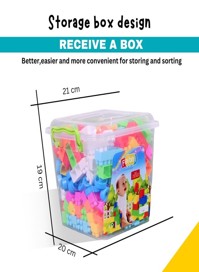 FAIBHI Building Block Set with Storage Container. Entertaining|Educational & Innovative Learning Toy for Kids| Puzzle Shape Assembly | Colorful Toy Set for Children of +3 Years. (Medium Block_250 pcs) - Image 3