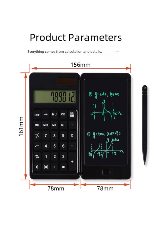 New Calculator Writing Pad Learning Office Business Gift Folding Portable Memorandum Writing Pad Calculator - Image 4