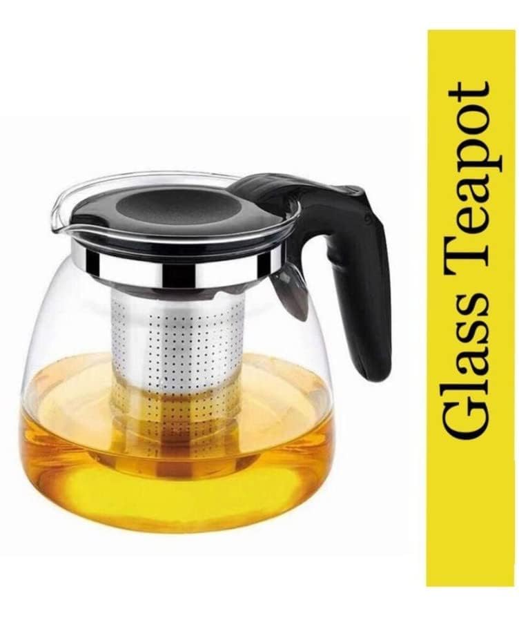 PATTAR Glass Teapot Kettle with Stainless Steel Infuser Lid Glass Tea Kettle Stovetop Safe Blooming Loose Leaf Teapot Transparent 1LTR - Image 3