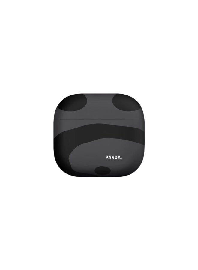 Inkaida جراب حماية لسماعات AirPods 4، جراب حماية لسماعات أبل، جراب سماعات بلوتوث لاسلكية، مقاوم للصدمات، تصميم مبتكر مانع للانزلاق، صندوق تخزين بتصميم باندا أسود - Image 1