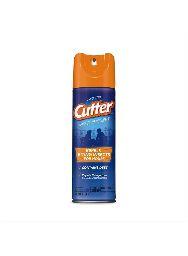 Cutter Unscented Cutter Insect Repellent, Aerosol, 6-Ounce, Clear - Image 1