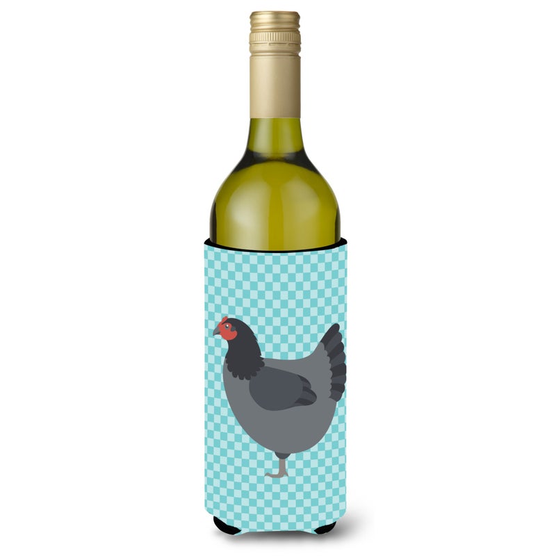 Caroline's Treasures ""Caroline's Treasures Jersey Giant Chicken Blue Check Decorative Bottle Hugger  750 ml  Multicolor""