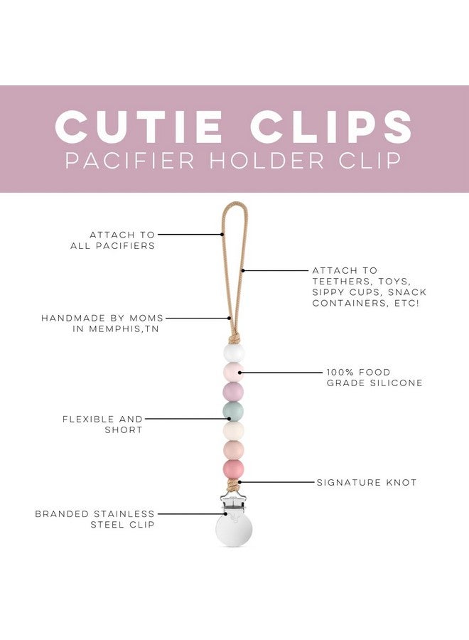 Ryan & Rose Ryan & Rose Pacifier Clip Georgia - Silicone Pacifier Clip Baby boy Baby Girl Binky paci Clip Baby Pacifier Holder binkie Clip Binky Clips Newborn Baby Care Baby Pacifier Clip (Blossom) - Image 2