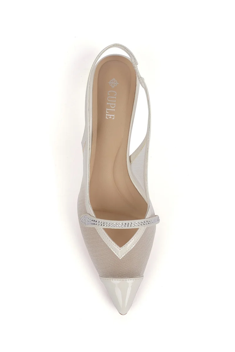 كابلي حذاء نسائي بكعب مدبب